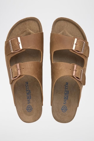 Mules en nubuck - Marron