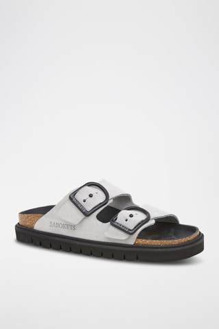 Mules en nubuck - Gris