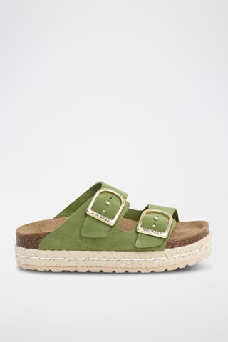 Mules en nubuck - Vert