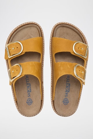 Mules en cuir - Jaune