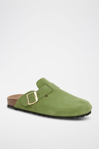 Mules en nubuck - Vert