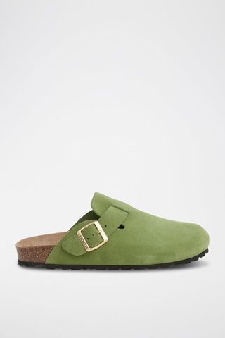 Mules en nubuck - Vert