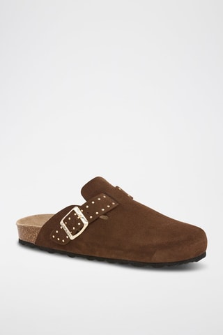 Mules en nubuck - Marron