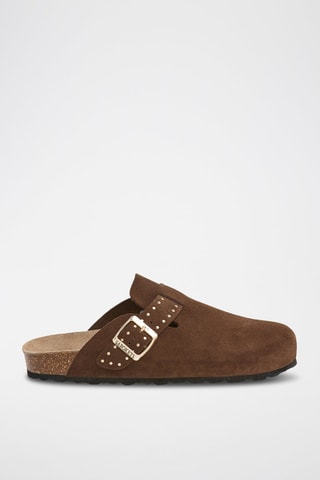 Mules en nubuck - Marron