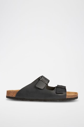 Mules en cuir Noir
