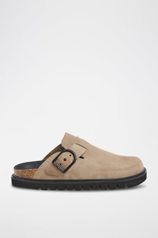 Mules en nubuck - Marron