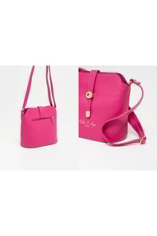 Leren Schoudertas Elise  - Roze