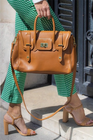 Sac à main en cuir Ondine - Marron