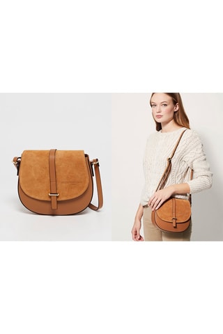 Sac bandoulière en cuir Amel - Marron