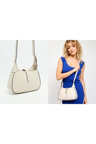 Sac bandoulière en cuir Lise - Blanc