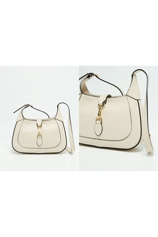 Sac bandoulière en cuir Lise - Blanc