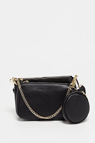 Sac bandoulière en cuir Hine - Noir