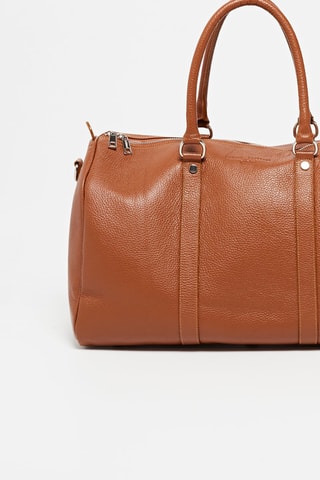 Sac bowling en cuir Nino - Marron