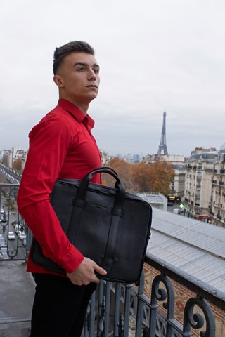 Porte-documents en cuir Munzu - Noir