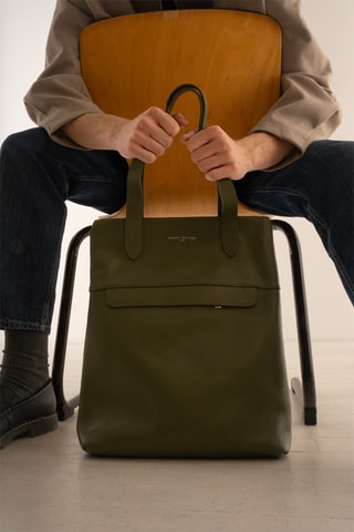 Tote bag en cuir Enzo - Vert
