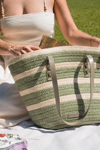 Leren Handtas Isora  - Groen