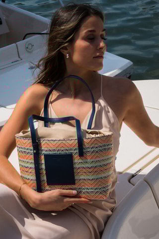 Leren Handtas Azura  - Marineblauw