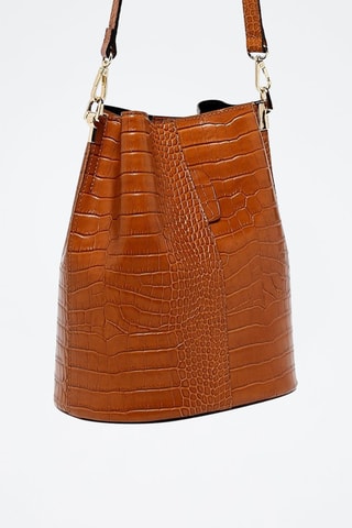 Sac seau en cuir Bruna - Camel