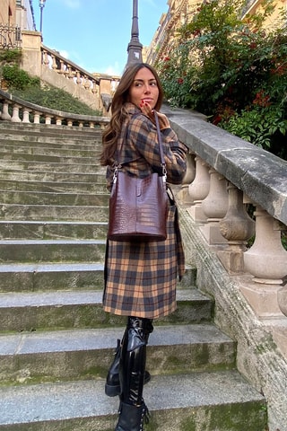 Sac seau en cuir Bruna - Marron