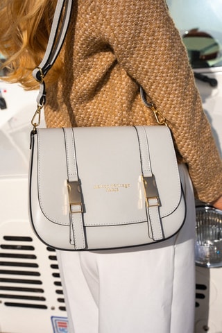 Sac bandouliere en cuir - Gris clair