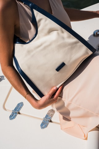 Leren Handtas Zaya  - Marineblauw