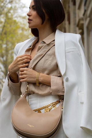 Sac à main en cuir Bruna - Beige