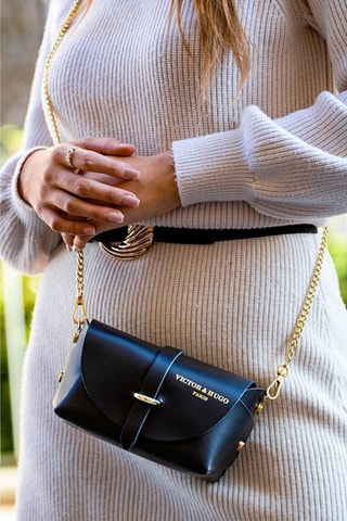 Sac bandoulière en cuir Zephyr - Noir