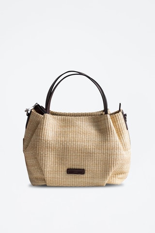 Sac à main en cuir Tahiti - Beige et marron