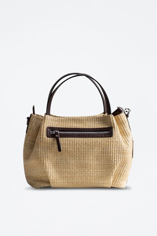 Sac à main en cuir Tahiti - Beige et marron