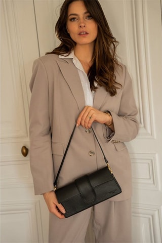 Sac porté épaule en cuir Shana - Noir