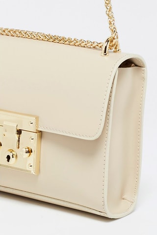 Sac bandoulière en cuir Atom - Beige