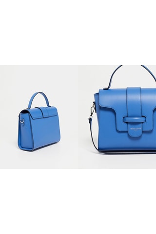 Sac bandoulière en cuir Ariel - Bleu