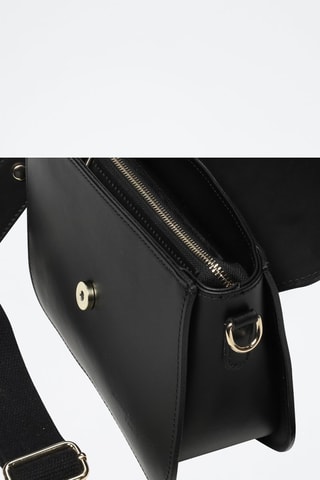 Sac bandoulière en cuir Monica - Noir et doré