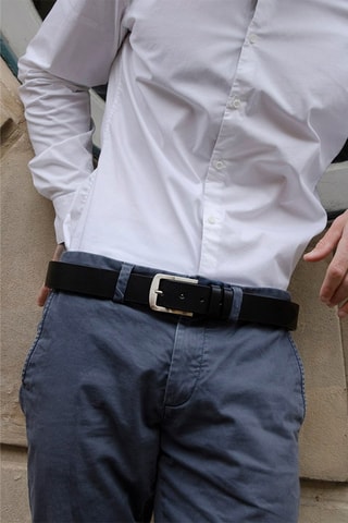 Ceinture en cuir Mini Mario - 110 cm - Noir