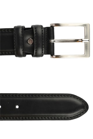 Ceinture en cuir Mario - 120 cm - Noir