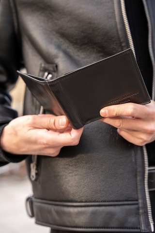Portefeuille en cuir Henry - Noir