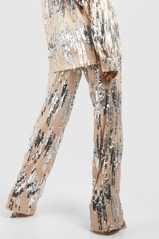 Pantalon droit taille haute - Nude