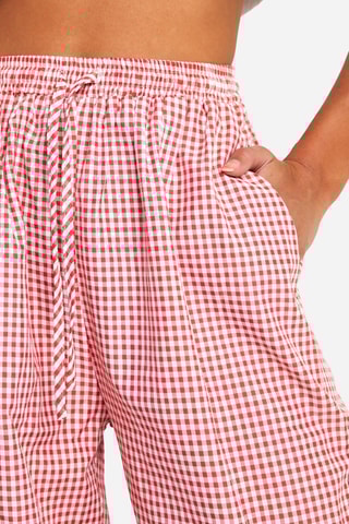 Pantalon palazzo taille haute - Rouge