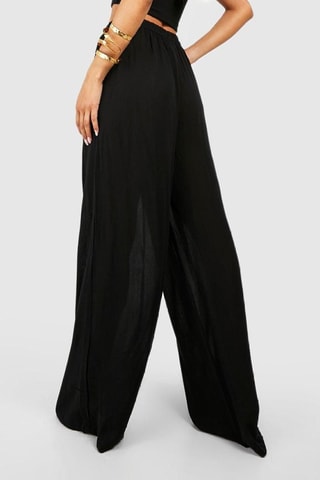 Pantalon wide legs taille haute - Noir