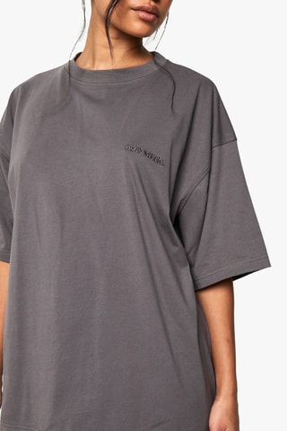 T-shirt oversize et cycliste - Gris foncé