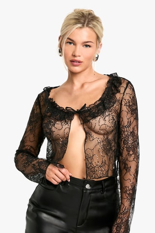Chemisier en dentelle - Noir