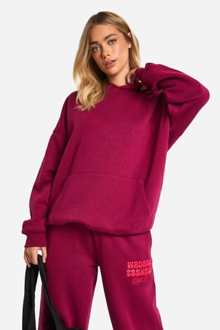 Sweat oversize à capuche - Bordeaux