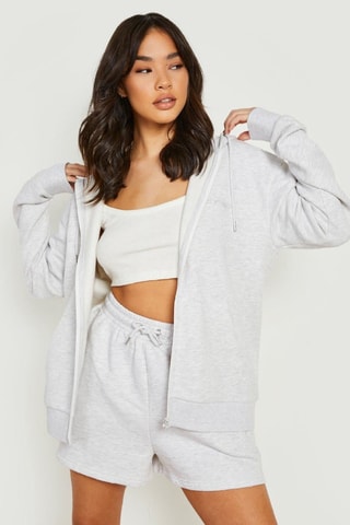 Sweat à capuche et short - Gris