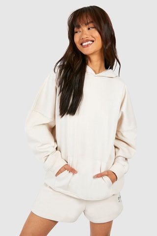 Sweat à capuche et short - Ecru