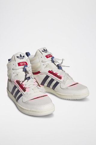 Chaussures montantes de basketball en cuir Top Ten LP - Blanc