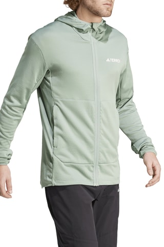 Veste de randonnée polaire de randonnée à capuche XPR LT - Vert d’eau