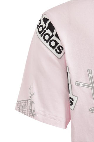 T-shirt cropped Brand Love - Rose clair