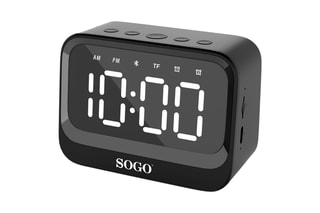 Réveil rechargeable Bluetooth sans fil - 5 W - Noir