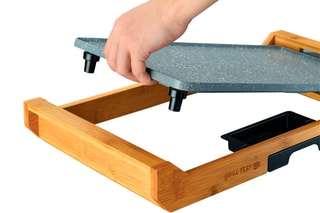 Plancha électrique en bambou - 43 x 23 cm - 2200 W