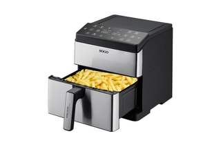 Friteuse à air en acier inoxydable, céramique et silicone - 6 l